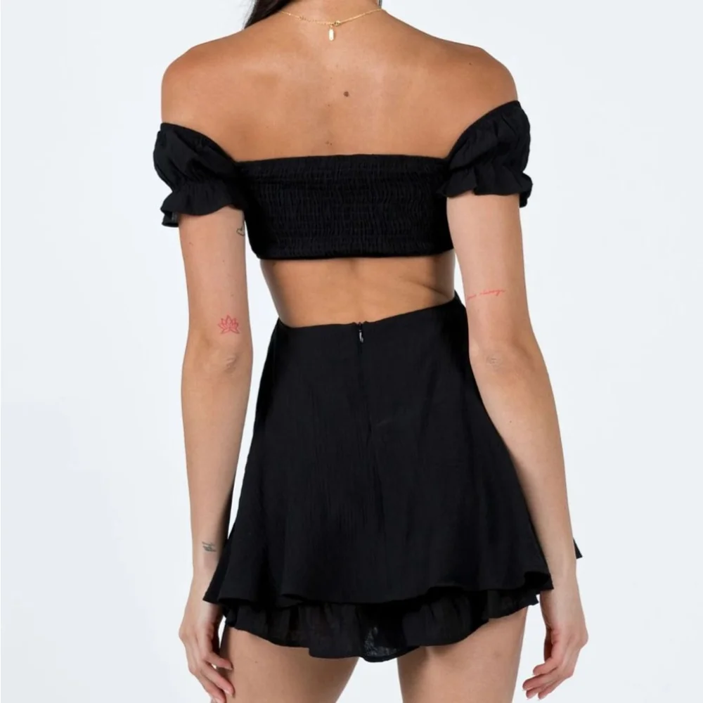 Women's Princess Polly Black Cut Out Mini Dress size 10 romper Skort coquette - Picture 2 of 8
